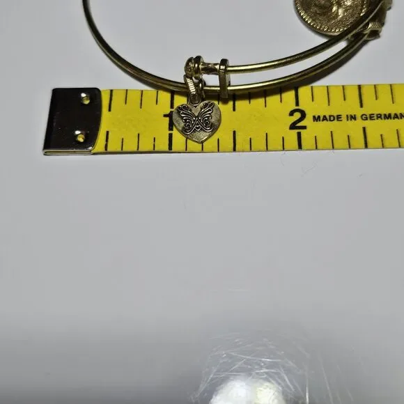 Gold Tone Angelica Palm Tree Charm Bangle Bracelet 8" - Picture 12 of 16